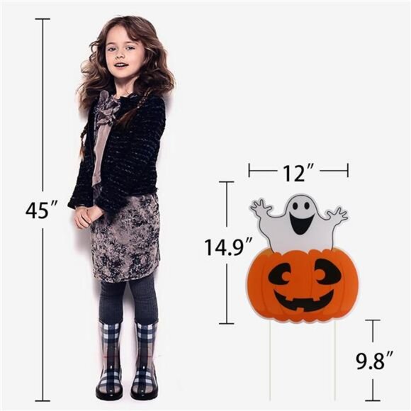 3PCS Yard Signs for Halloween Props Yard Stakes Pumpkin Ghost Monster Yard Sign - Picture 2 of 7